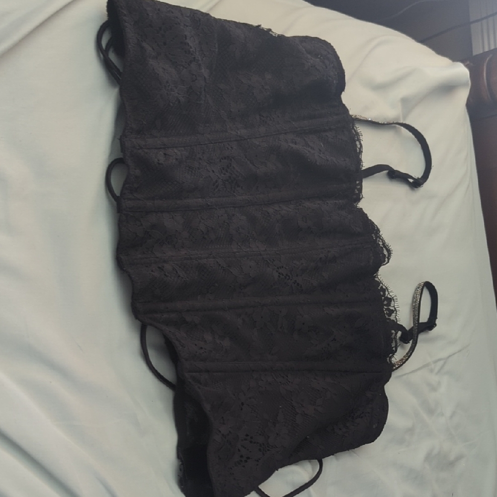 Victoria's Secret Black Floral Lace Top